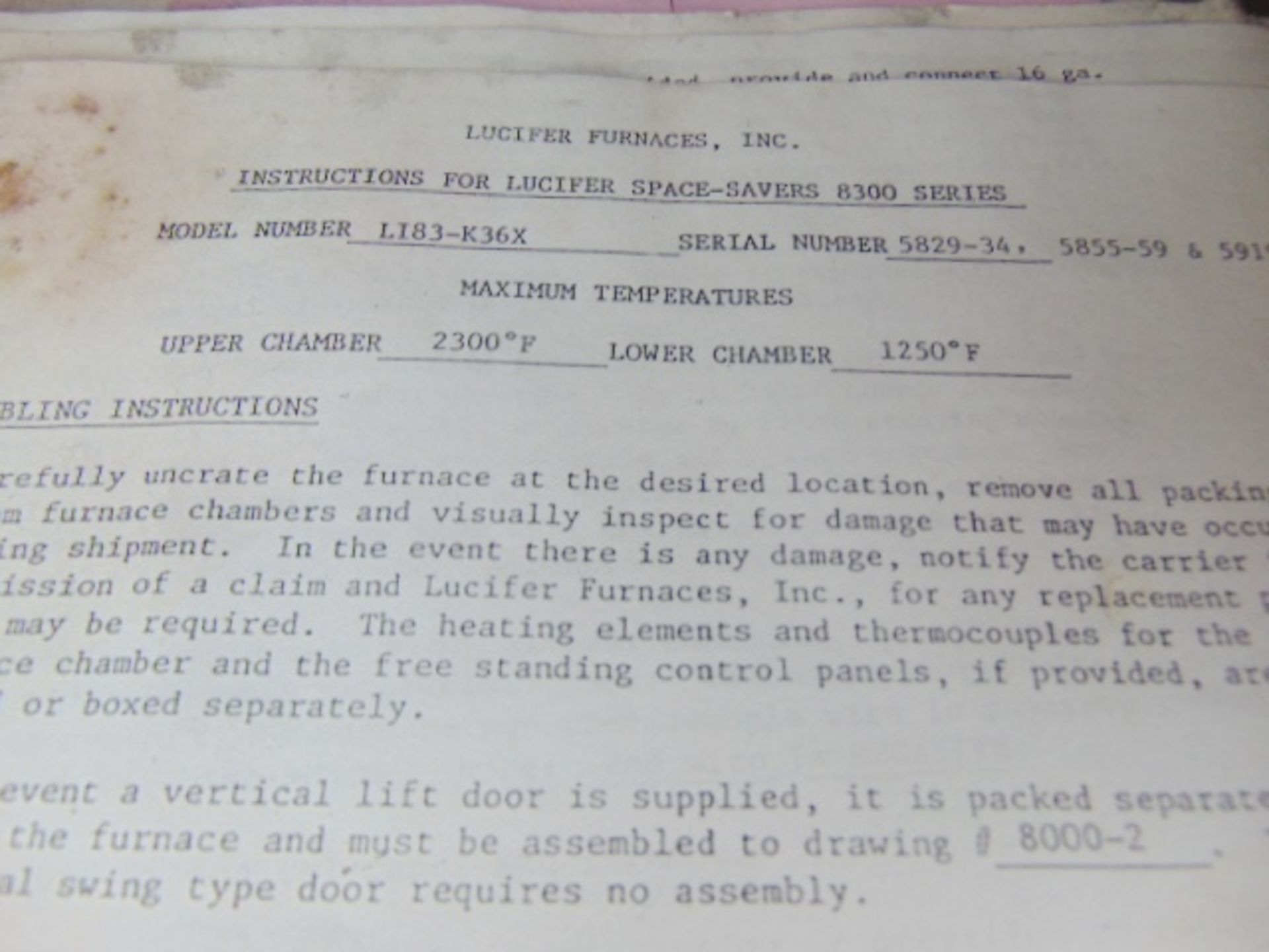 Lucifer 8312-K36X Dual Chamber Heat Treatment Furnace - Image 6 of 21