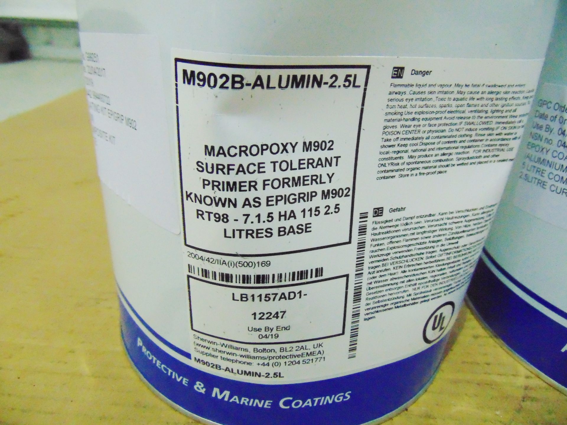 1 x Sherwin-Williams 5L M902B-Alumin Primer & 1 x Sherwin-Williams M922MB-Alumin 4L Macropoxy - Bild 2 aus 5