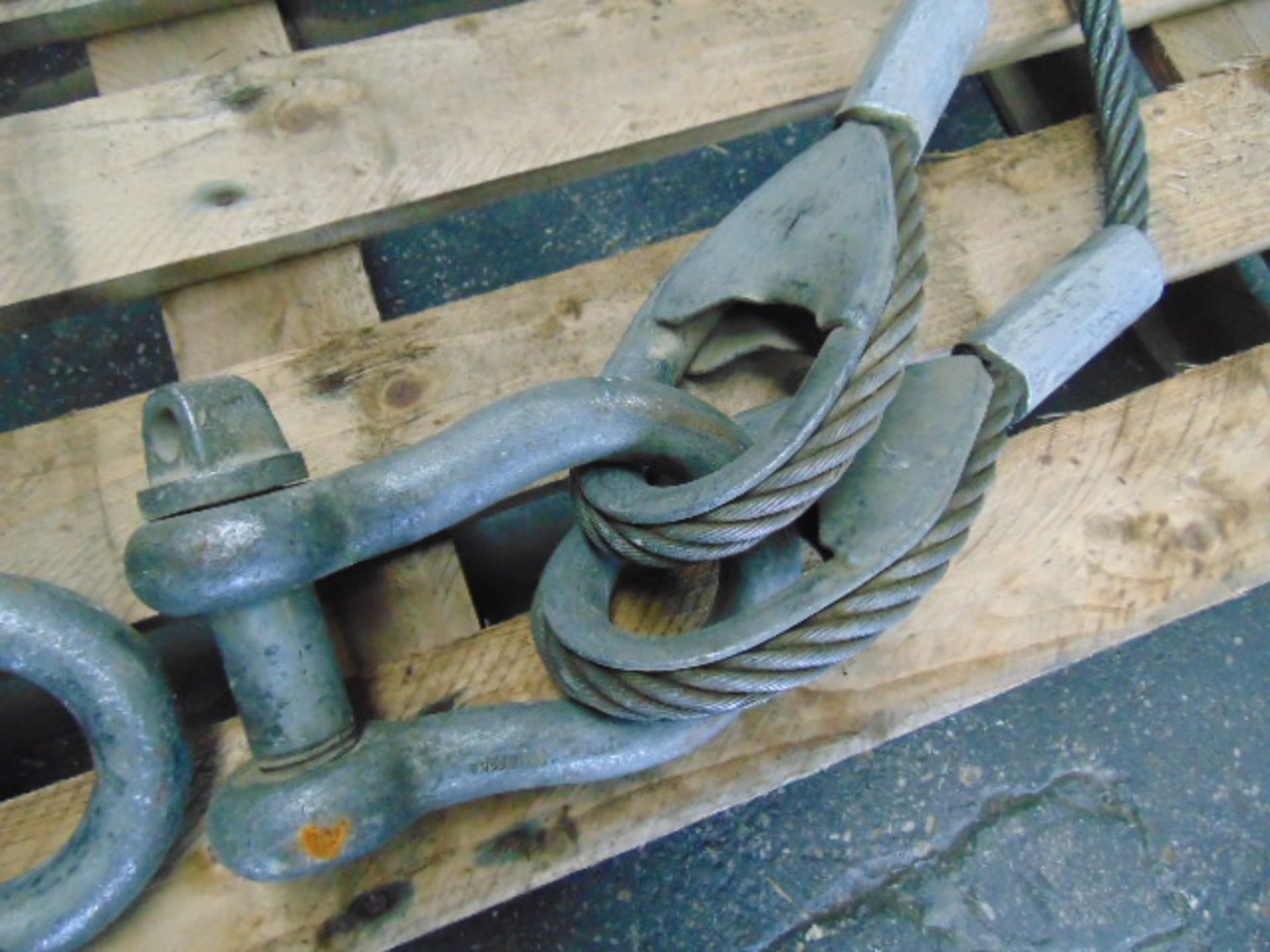21.5 Tonne 2 Leg Wire Rope Recovery Sling with D Shackles - Image 3 of 5