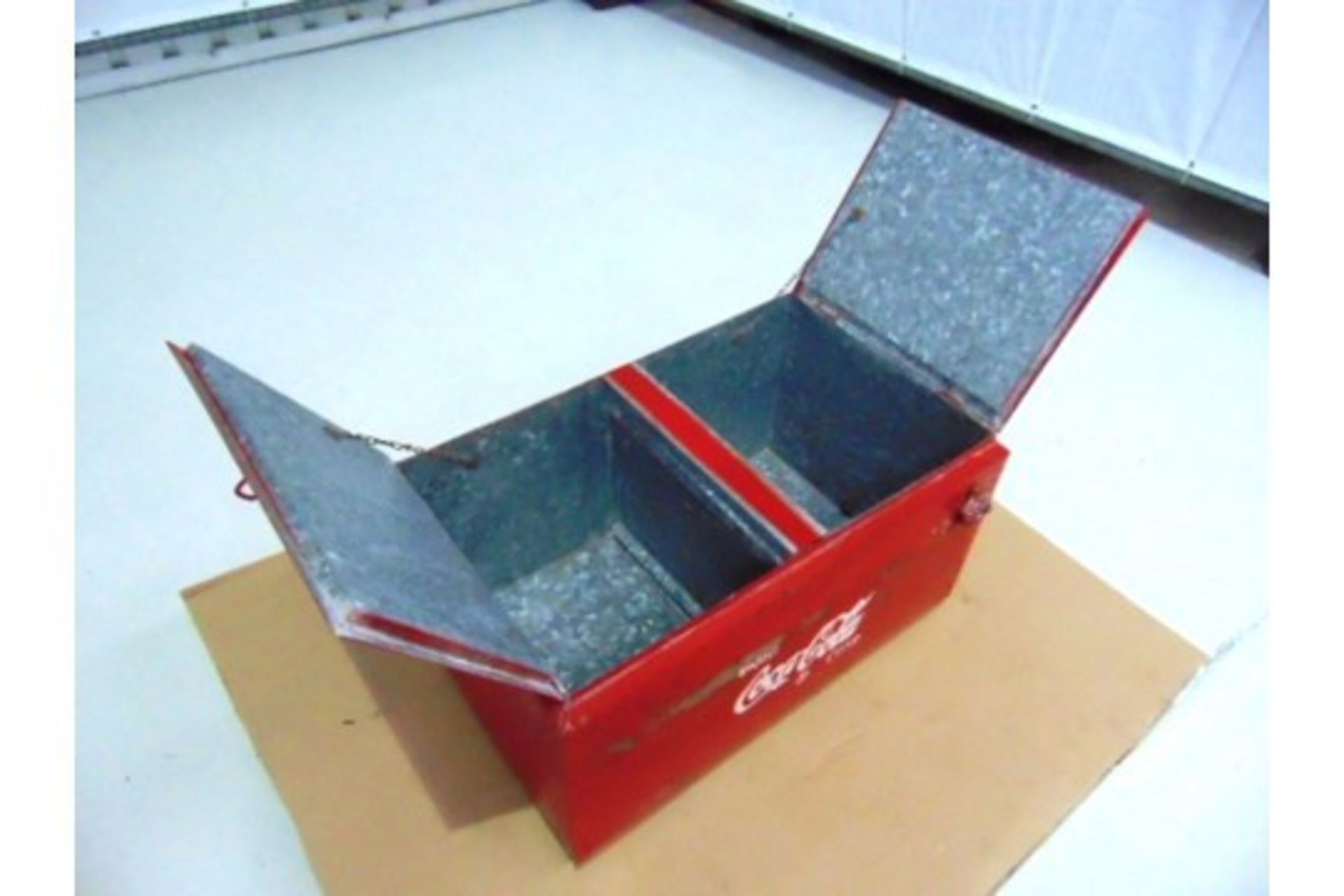 Vintage Coca Cola Double Cooler / Ice Box repro with period bottle - Image 5 of 7