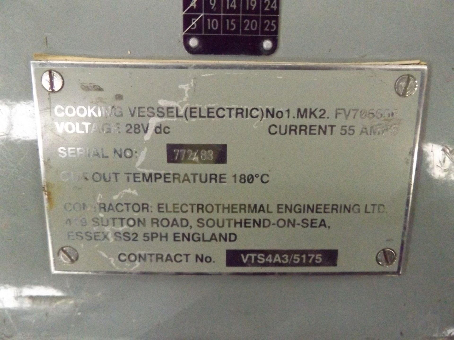 3 x Cooking Vessel (electric 24V) No 1 Mk 2 FV 706656 - Image 3 of 3