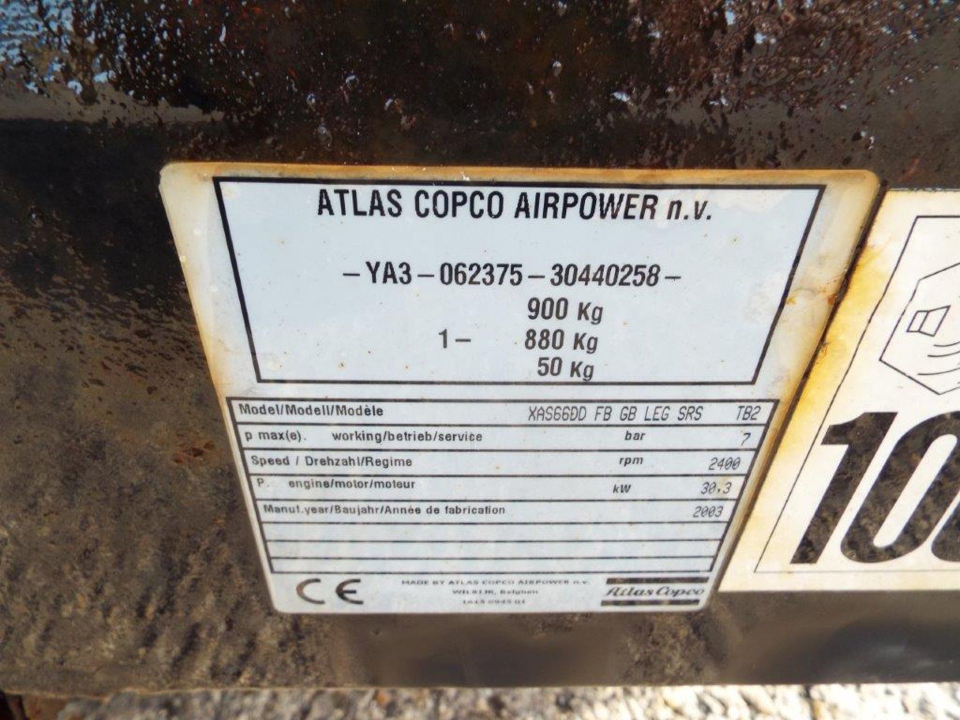 Atlas Copco XAS 66 Trailer Mounted Air Compressor - Image 17 of 19