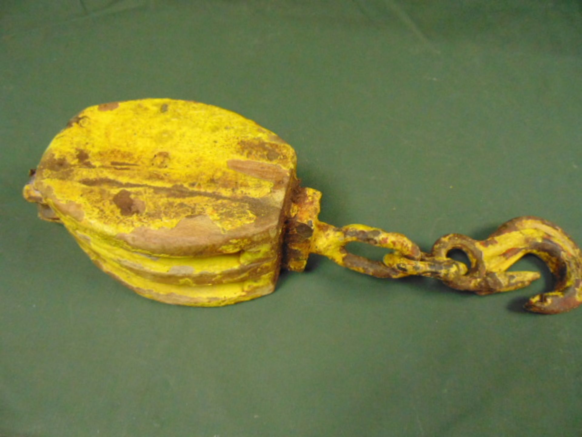 Vintage Wooden Crane Hook and Block - Image 2 of 4