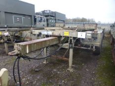 Boughton 2 axle adjustable drawbar Ro/Ro Drops/container trailer c/w twist locks. Ex-reserve.