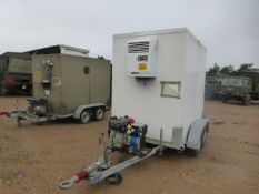 Viessman 2 axle refrig/cooler trailer c/w Zanotti cooler pack and Honda diesel generator.