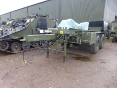 Boughton 2 axle adjustable drawbar Ro/Ro Drops/container trailer c/w twist locks. Ex-reserve.