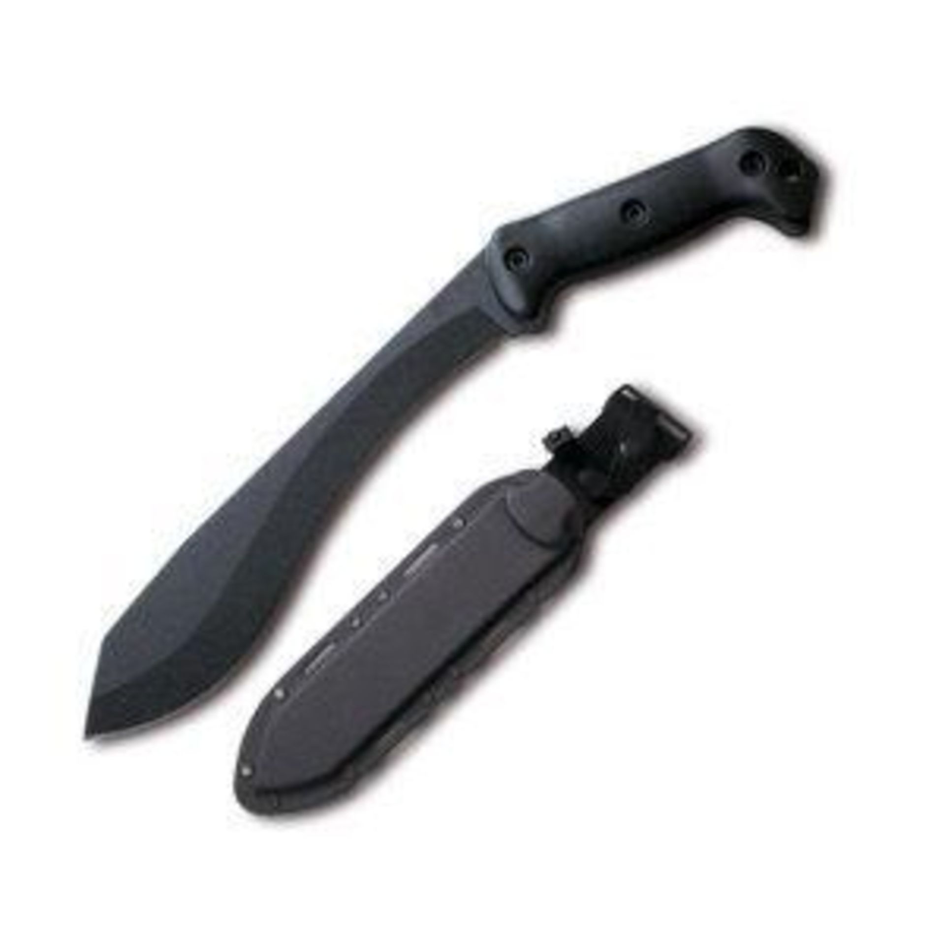 The Becker Tac Machax features a 9 3/8 in. fixed black blade made from 1095 Cro-van steel with a