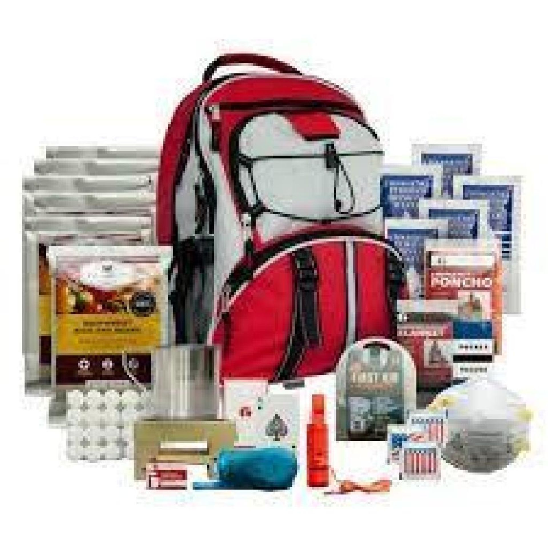 NEW! Wise Foods 01621GSG Emergency Five Day Survival Backpack Red 32 Servings 851238005042