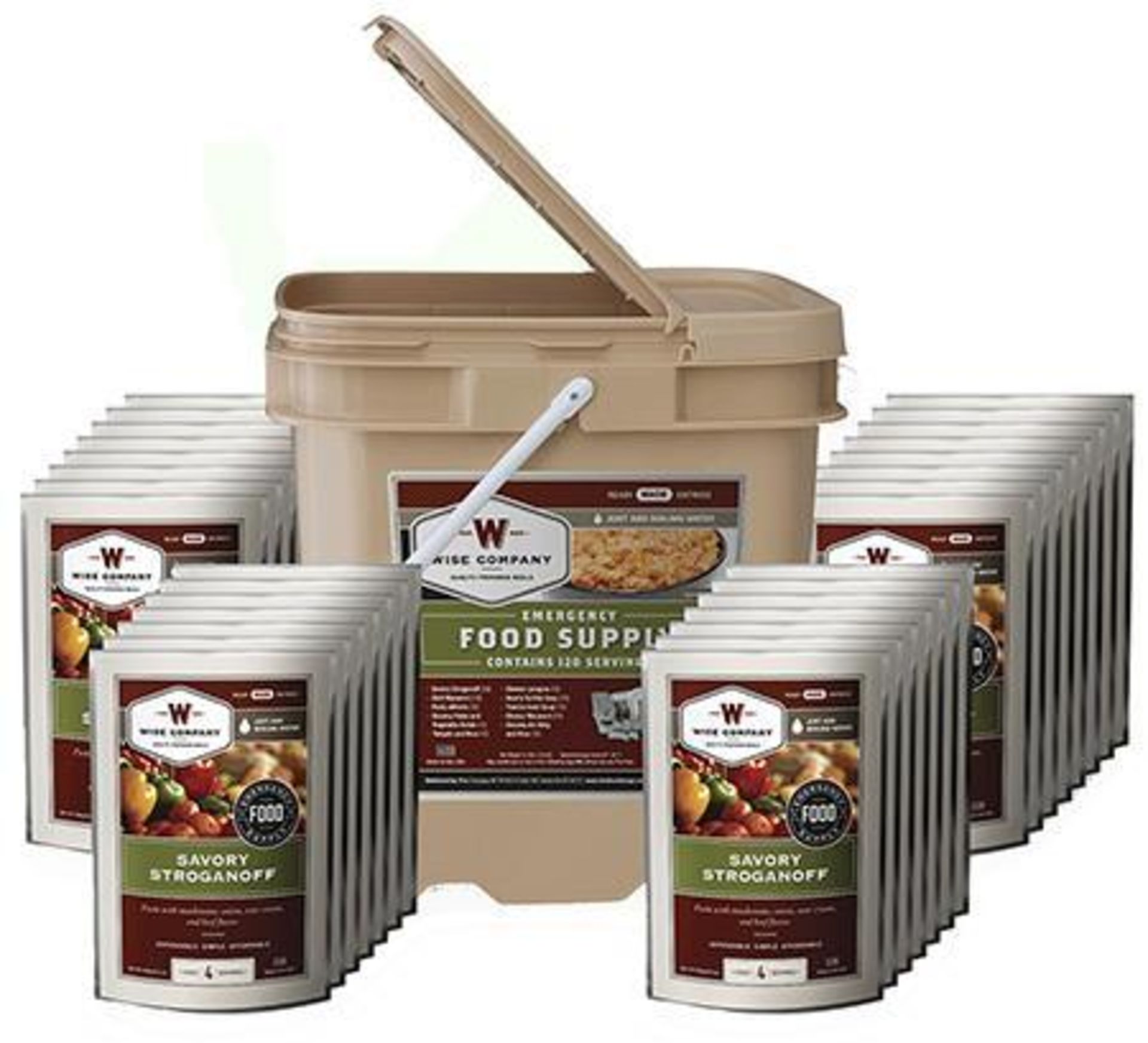Type:Dehydrated/Freeze Dried Model or Style:Emergency Food Kit Size:120 Servings Material:Entrees