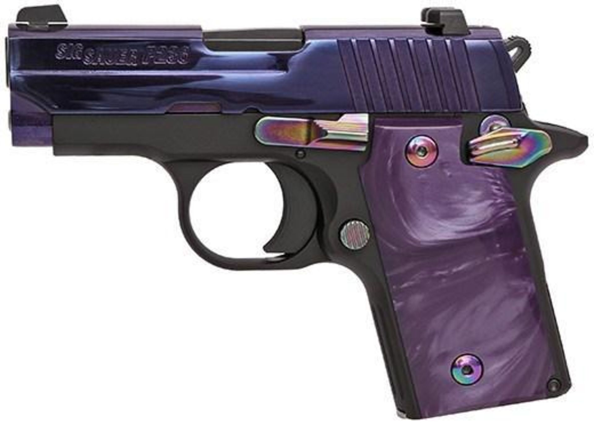 FAMILY:P238 Series MODEL:P238 PSP TYPE:Semi-Auto Pistol ACTION:Single Action FINISH:Purple PVD