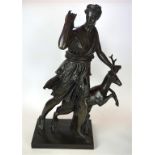 A late 19th Century French bronze figure of Diana the Huntress
After the Antique, depicting Diana