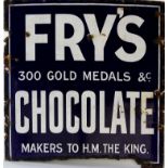 A Fry's Chocolate advertising enamel sign
Entitled 'Fry's 300 gold medals chocolate makers to the