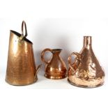 Two 19th Century copper measures
The first a three gallon measure, first half 19th Century, with G.