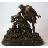 French bronze figural group, late 19th Century
Depicting Faustulus discovering Romulus and Remus