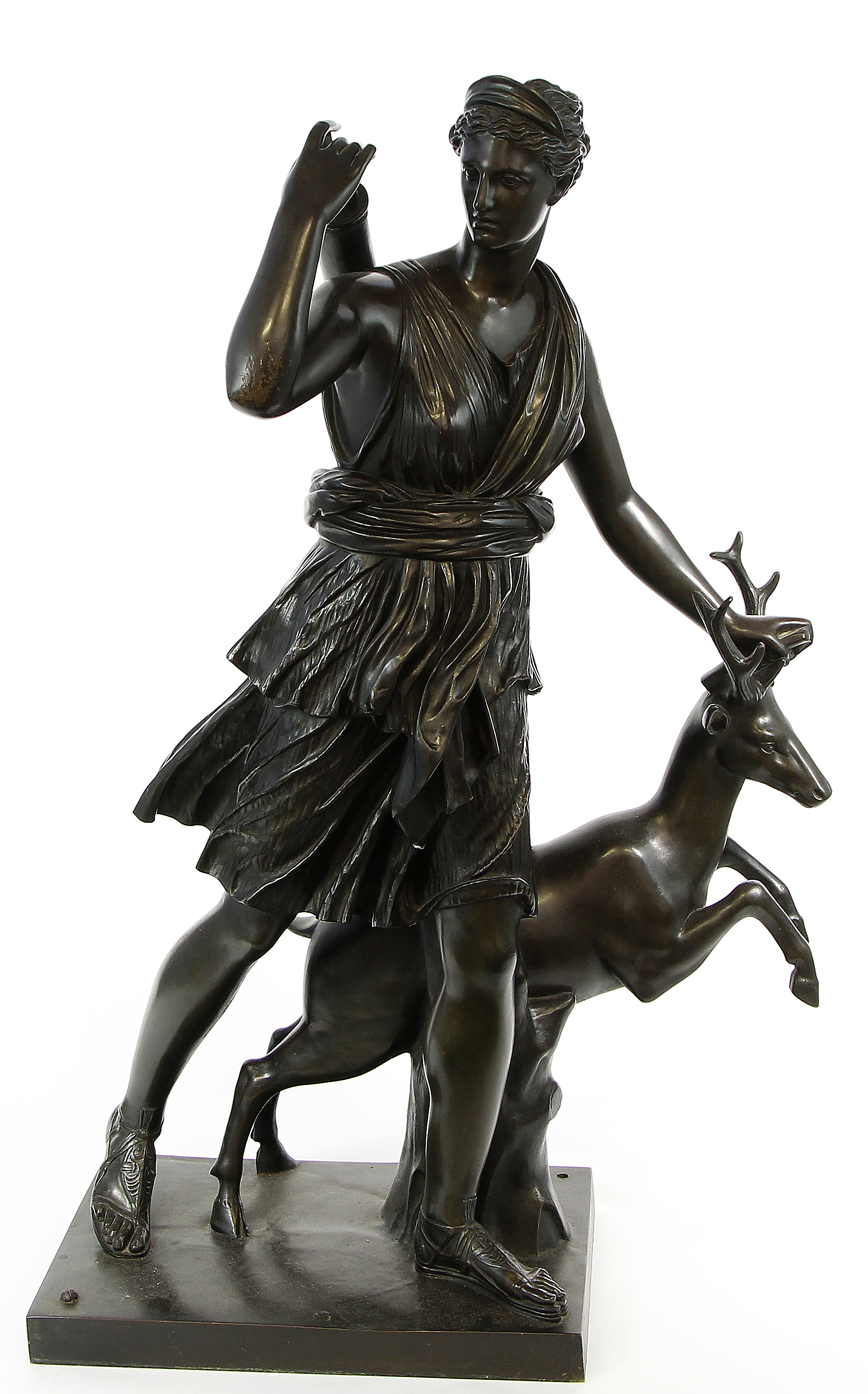 A late 19th Century French bronze figure of Diana the Huntress
After the Antique, depicting Diana - Image 2 of 2