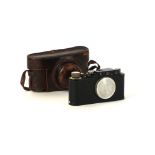 A pre-war Leica 'standard' camera
Model no. 141782, fitted in original leather case.  (illustrated)