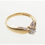 A 9ct gold diamond set single stone ring
The round brilliant cut diamond of an est. 0.30cts, claw