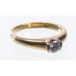 An 18ct gold diamond single stone ring
The round brilliant cut diamond of an est. 0.25ct within