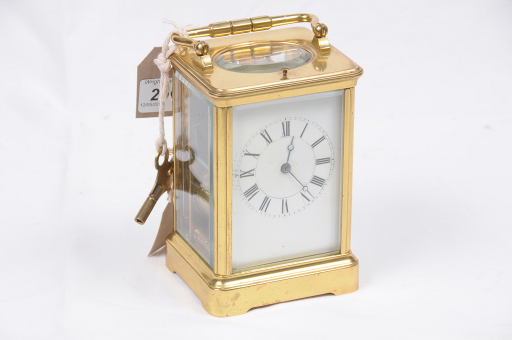 A French repeating carriage clock by Henri Jacot
With a 7cm white dial with Roman numerals with a