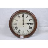 An oak cased dial clock
With a 29cm white dial with Roman numerals, indistinctly signed BR,