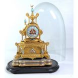 A French gilt spelter and enamel mantel clock
Signed W.H. Tooke, Paris with a 8.5cm blue and red
