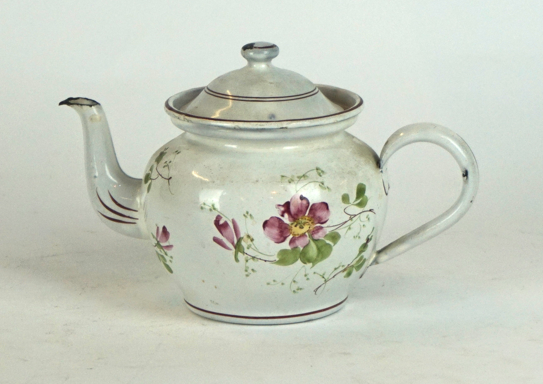 A 19th Century French enamel teapot