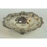 A good quality heavy gauge George V hallmarked silver bonbon dish
Of circular form,