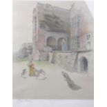 After Cecil Aldin "The Old Manor House, Berkshire"
Signed coloured print 54x45cms including margin,