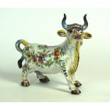 A French Faience model of a bull