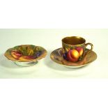 Two pieces of Royal Worcester hand paint