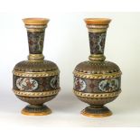 A pair of Mettlach German stoneware vase