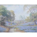 Miles Sharp (British early 20th Century) "Blue Bell Time"
Watercolour, signed. 44.5x59.