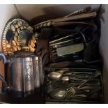 A mixed lot of assorted items to include silver-plated flatware, assorted dentist equipment, etc.