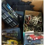 A collection of 1960s and later Scalextric items including various cars,