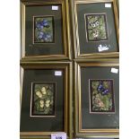 Linda Ravenscroft of Northwich four watercolours depicting butterflies and foliate.