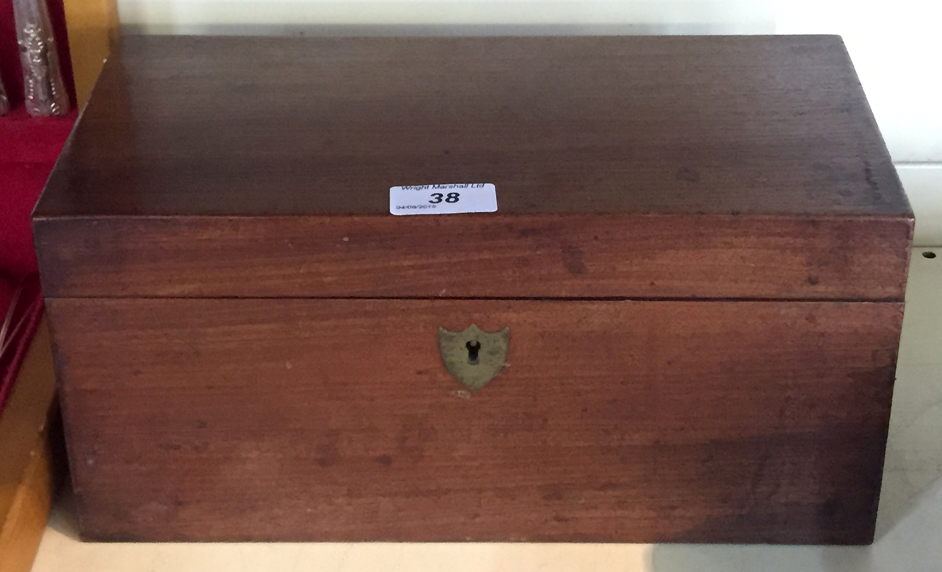 A Victorian mahogany tea caddy of rectangular form,