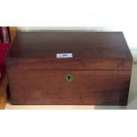 A Victorian mahogany tea caddy of rectangular form,