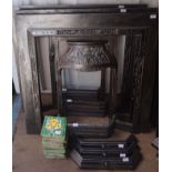 Three reproduction Victorian stye cast iron fire surrounds with ceramic tiles.