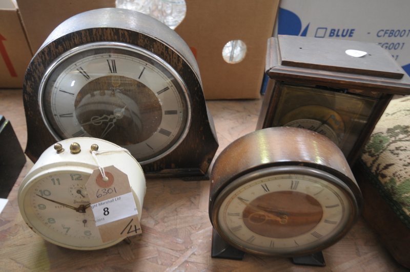 4 Assorted mantel clocks