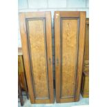 A Victorian 2 door pitch pine cupboard ( lacking cornice and plinth )