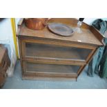 An Early 20th century oak Globe Wernick style 2 tier stacking bookcase.