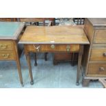 A 19th Century oak and walnut veneered side table
The rectangular plank top with a moulded border