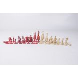 A composite part bone and stained bone chess set
Comprising thirty individual pieces,