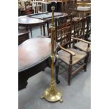 A brass telescopic standard lamp,