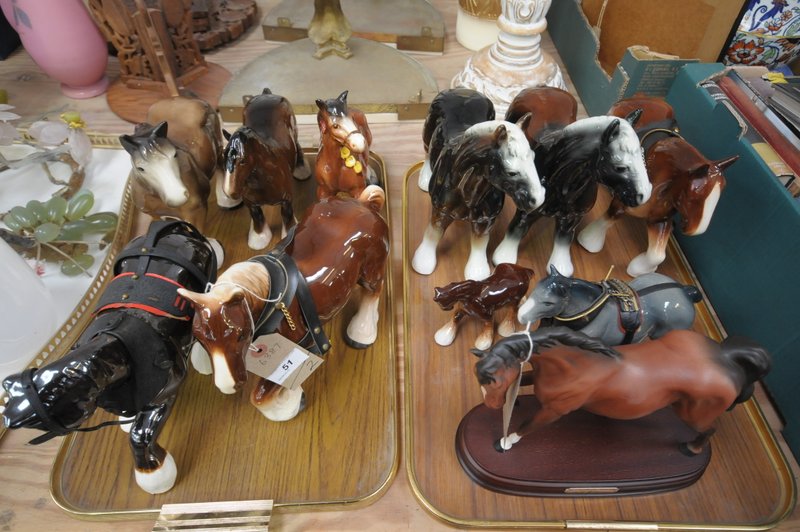 A Collection of ceramic horse figures including Royal Doulton " Spirit of freedom " ,