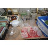 A Collection of glassware including assorted cut glass vases, candle holders, etc.