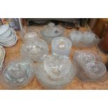 A Qty of moulded glass ware, fruit bowls, etc.