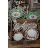 A Qty of 19th century floral pattern dessert wares and a qty of Spode Indian Tree 2 handled cups