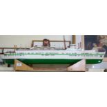 A circa 1960/70's scratch built model of a ship.