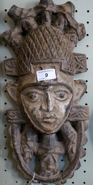 An African Tribal Art Festac Mask,  length 40cm.